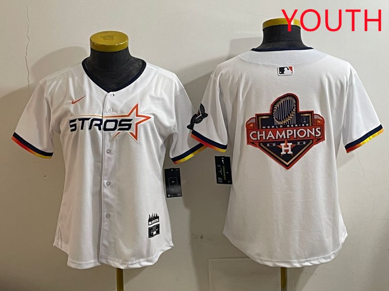 Youth Houston Astros Blank White three generations Joint Name Nike 2025 MLB Jersey style 21->youth mlb jersey->Youth Jersey